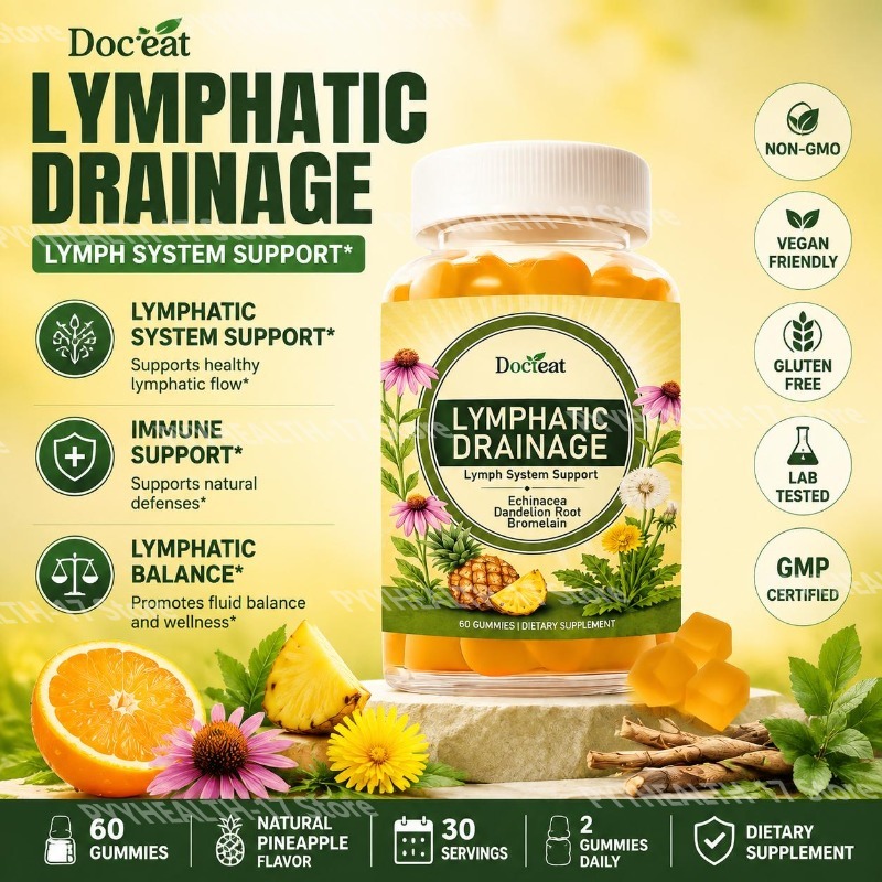 Herbal Wellness Supplement - Docteat Lymphatic System Support Gummies with