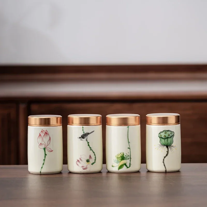 Herbal Wellness Supplement - 4PCS/LOT Boutique ceramics Tea Caddy Medicinal