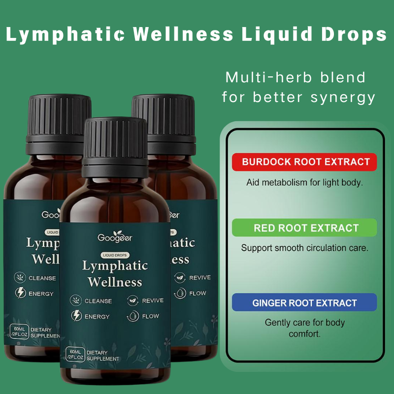 Herbal Wellness Supplement - 60ml Lymphatic Support Liquid Drops Natural