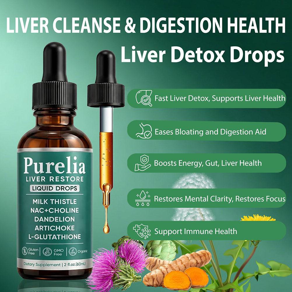 60ml Purelia Liver Restore Liq - огляд і ціна Herbal Wellness Supplement